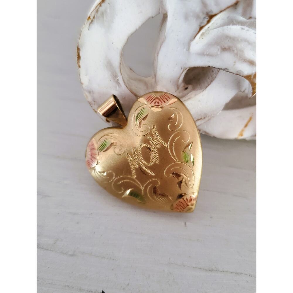 Vintage 1960s 14K Gold Fill PPC Engraved Mom Locket Pendant